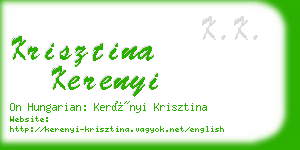krisztina kerenyi business card